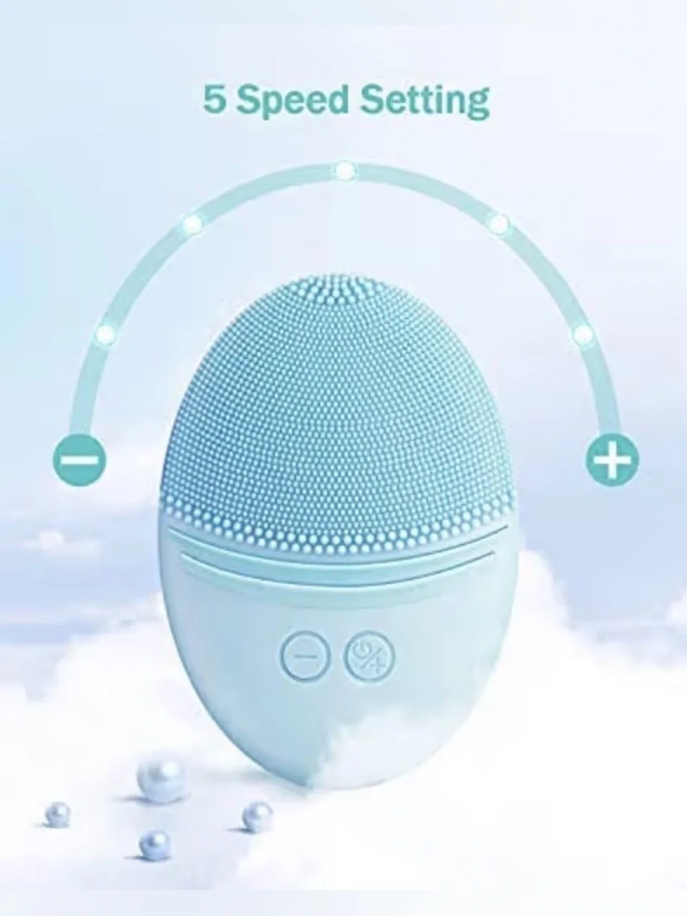 Facial Cleansing Brush, Waterproof Sonic Vibrating Face Brush for Deep Cleansing